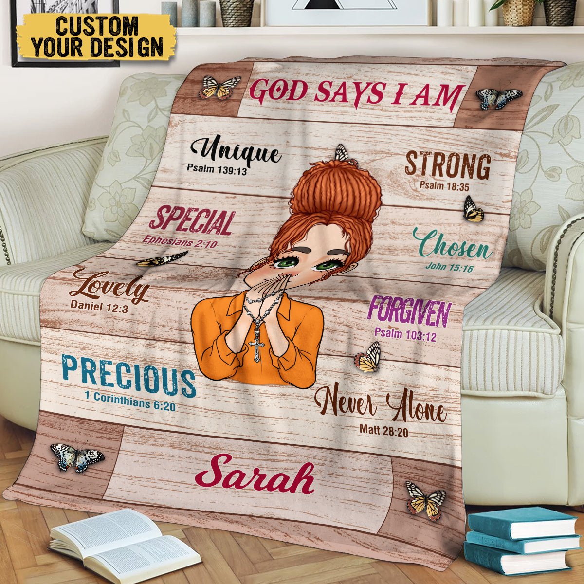 God Says I Am (Version 6) - Personalized Blanket - Best Gift For Mom, Daughter, Sister, Friend, Wife - Giftago