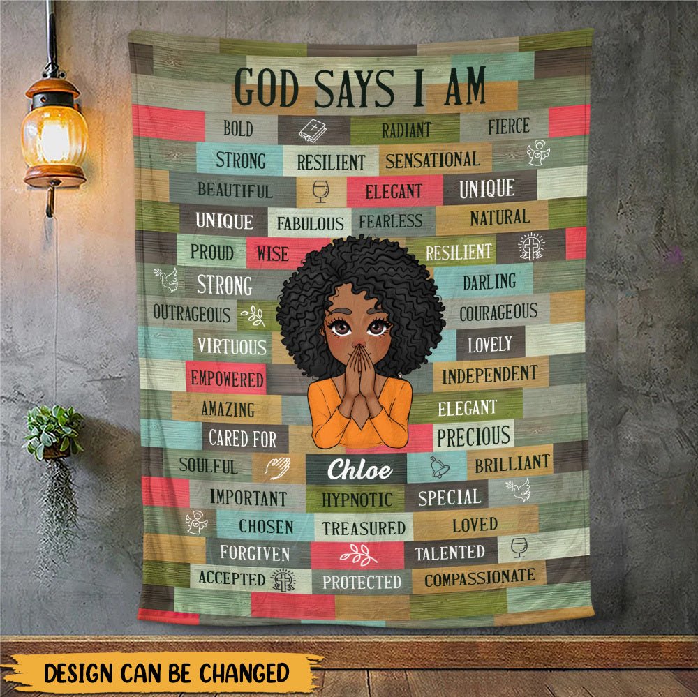 God Says I Am Vintage - Personalized Blanket - Best Gift For Birthday - Giftago