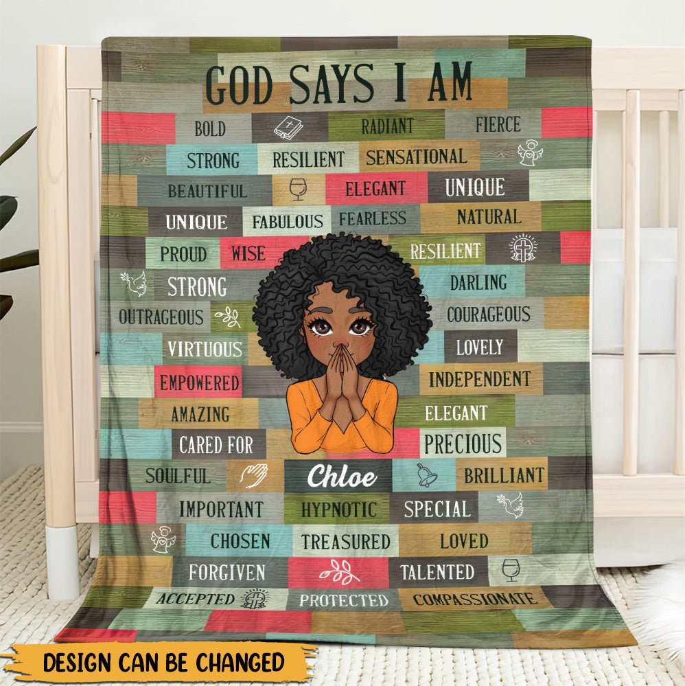 God Says I Am Vintage - Personalized Blanket - Best Gift For Birthday - Giftago