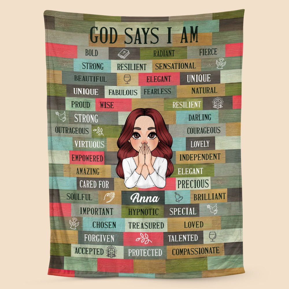 God Says I Am Vintage - Personalized Blanket - Best Gift For Birthday - Giftago