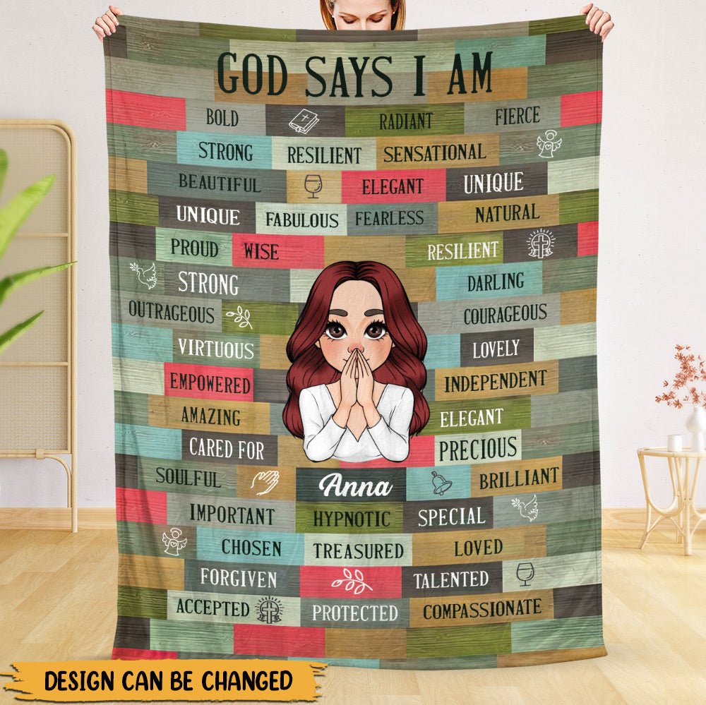 God Says I Am Vintage - Personalized Blanket - Best Gift For Birthday - Giftago