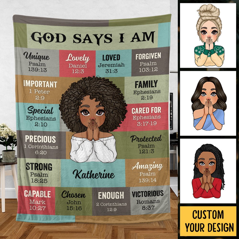 God Says I Am Vintage - Personalized Blanket - Meaningful Gift For Birthday - Giftago