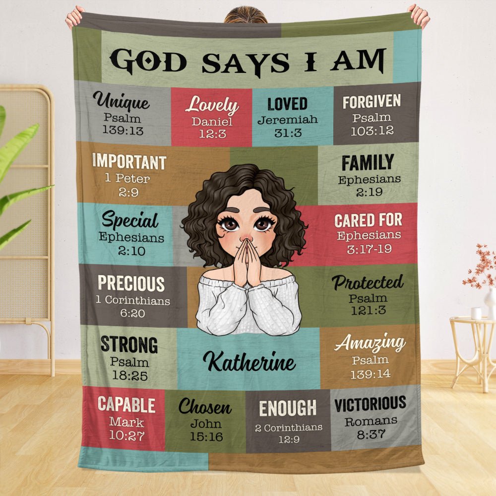 God Says I Am Vintage - Personalized Blanket - Meaningful Gift For Birthday - Giftago