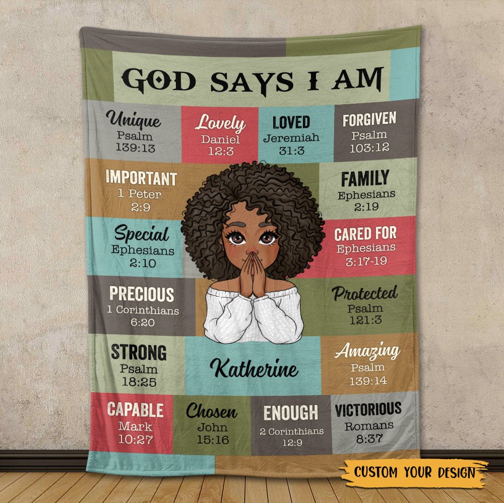 God Says I Am Vintage - Personalized Blanket - Meaningful Gift For Birthday - Giftago