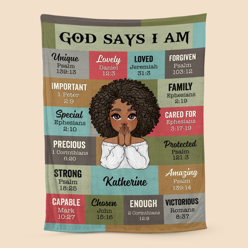 God Says I Am Vintage - Personalized Blanket - Meaningful Gift For Birthday - Giftago