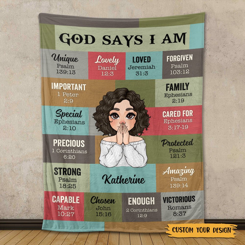 God Says I Am Vintage - Personalized Blanket - Meaningful Gift For Birthday - Giftago