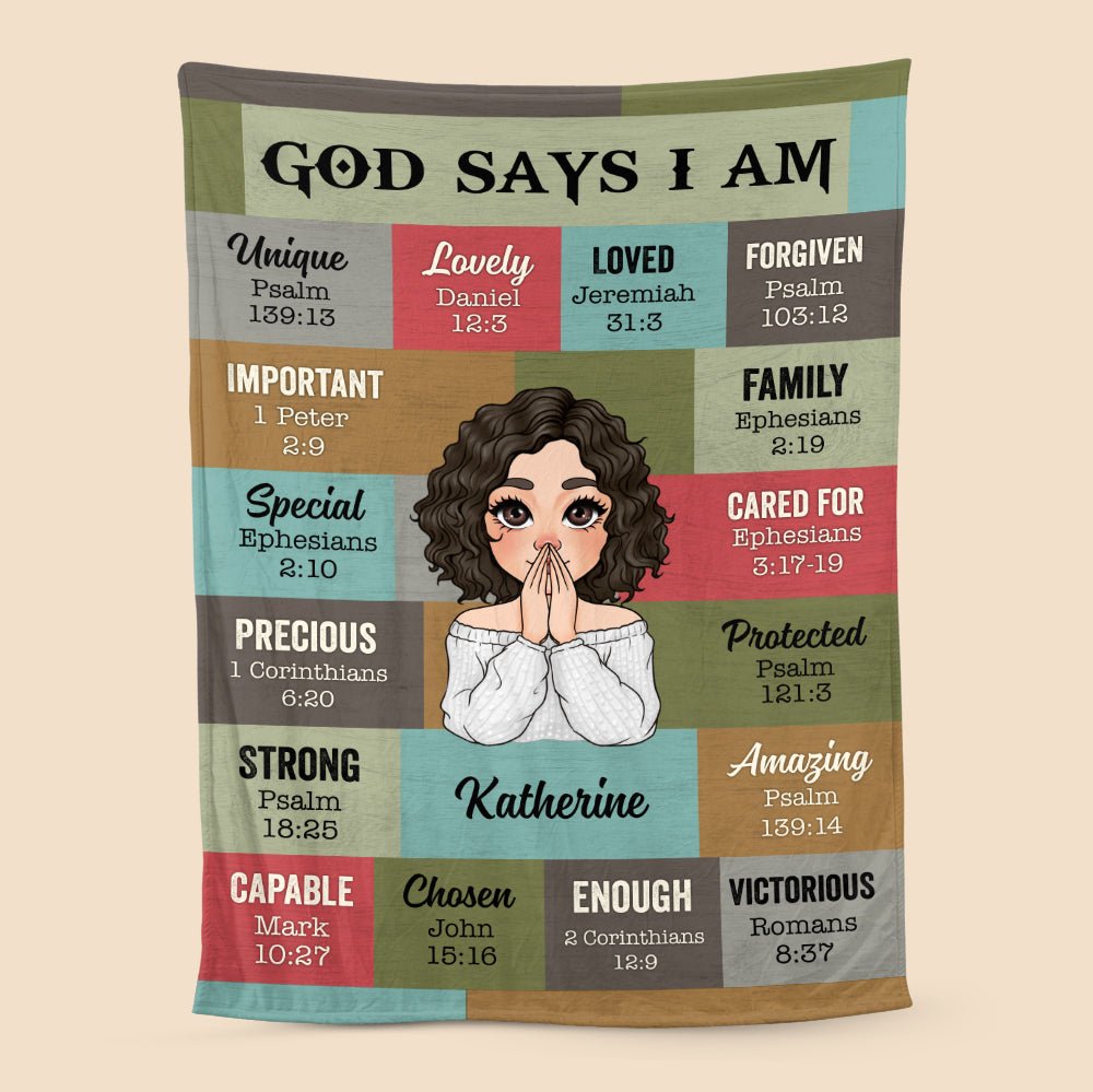 God Says I Am Vintage - Personalized Blanket - Meaningful Gift For Birthday - Giftago