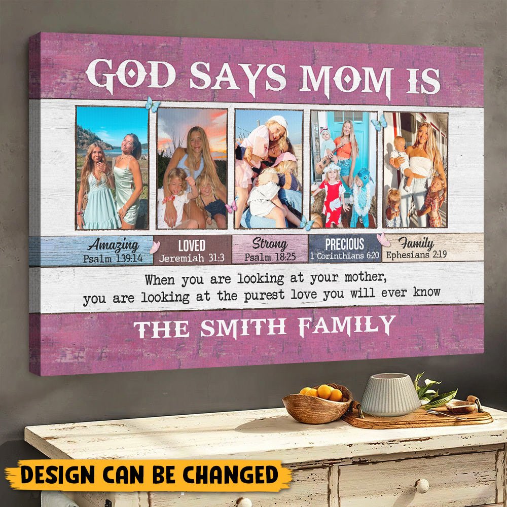 God Says Mom Is - Personalized Poster/Canvas - Best Gift For Mom, Wife - Giftago
