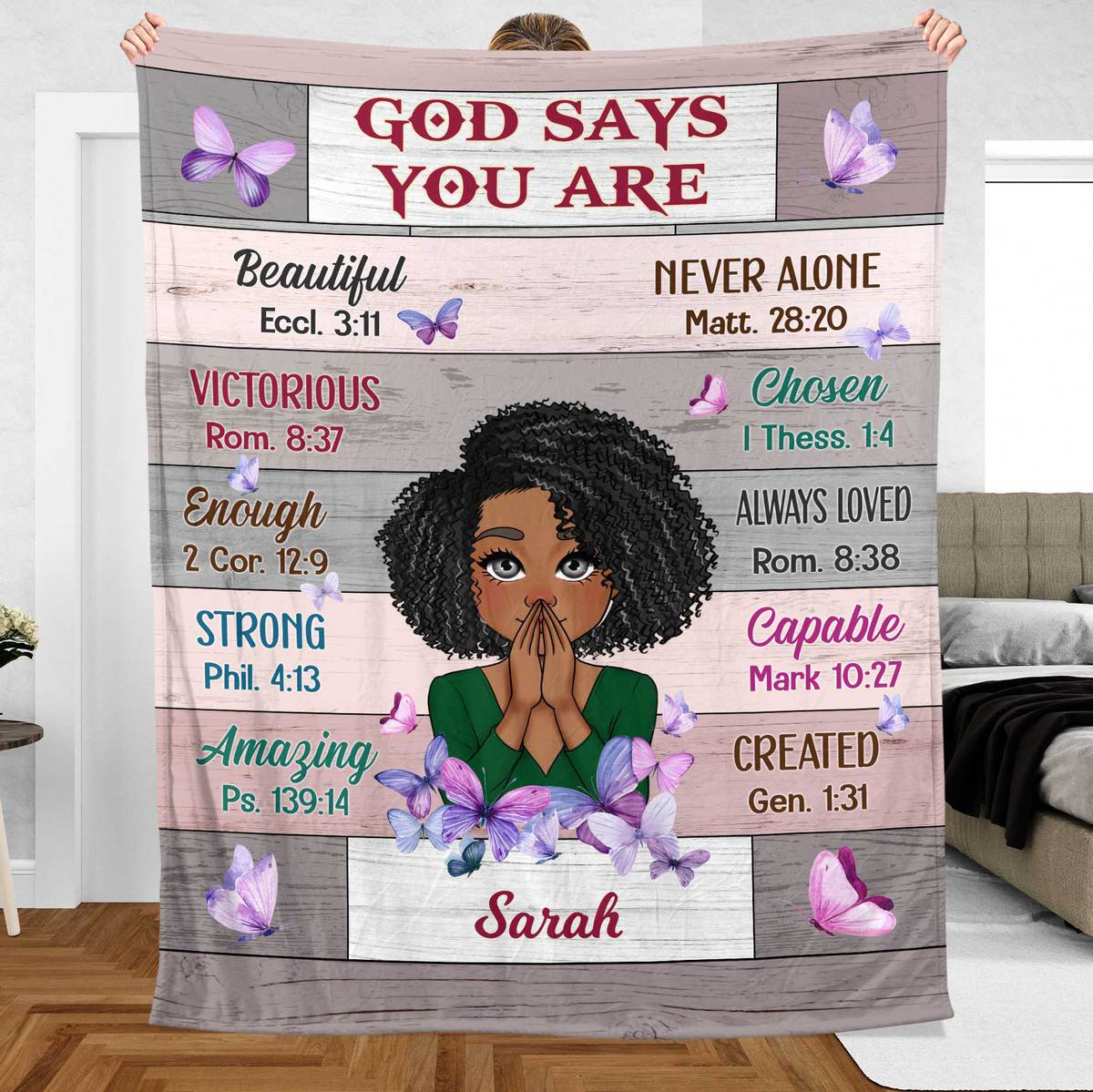 God Says You Are - Personalized Blanket - Best Gift For Mother, Grandma - Giftago