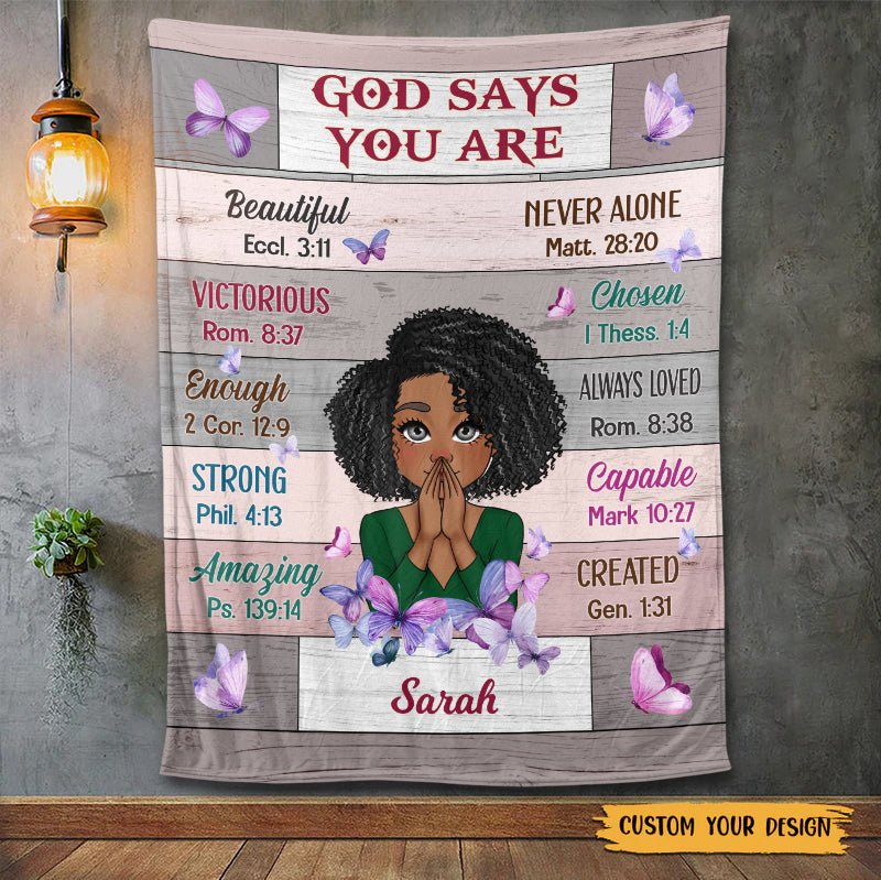 God Says You Are - Personalized Blanket - Best Gift For Mother, Grandma - Giftago