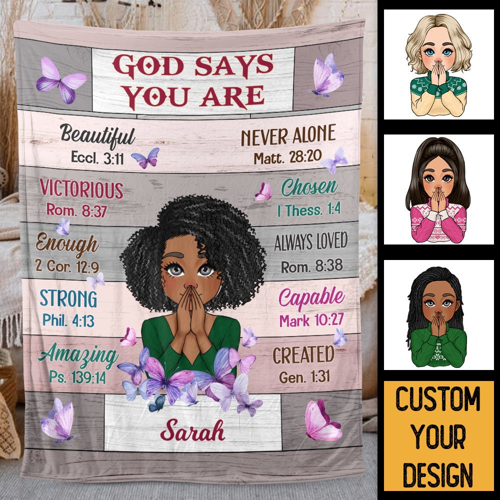 God Says You Are - Personalized Blanket - Best Gift For Mother, Grandma - Giftago