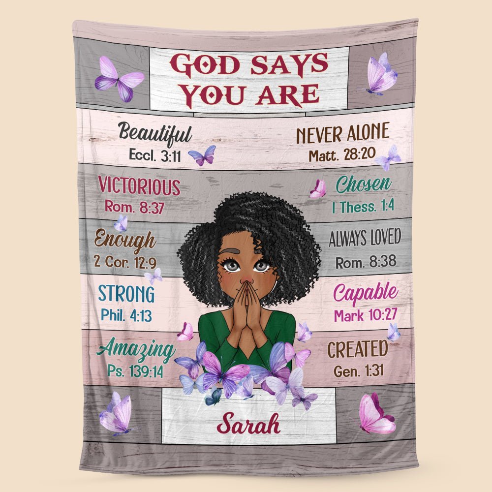God Says You Are - Personalized Blanket - Best Gift For Mother, Grandma - Giftago