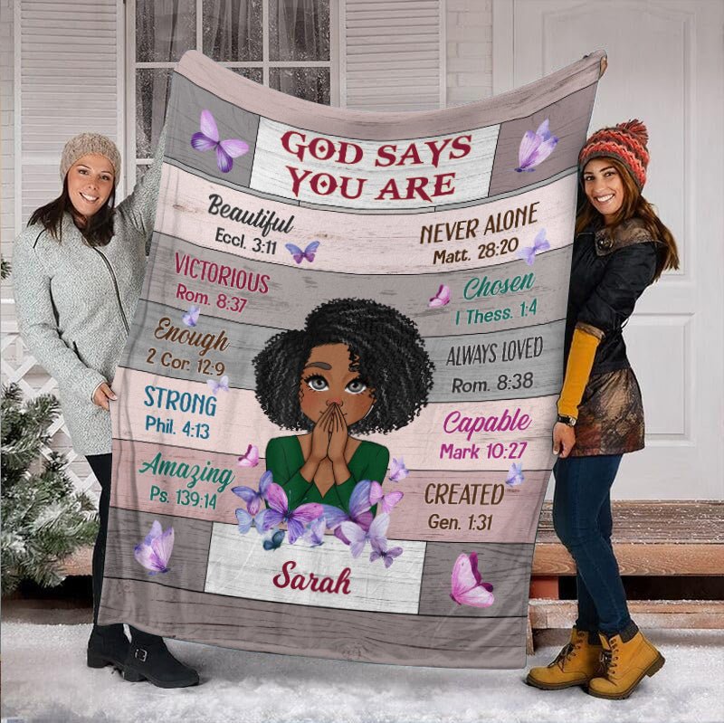God Says You Are - Personalized Blanket - Best Gift For Mother, Grandma - Giftago