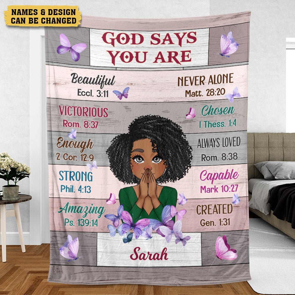 God Says You Are - Personalized Blanket - Best Gift For Mother, Grandma - Giftago