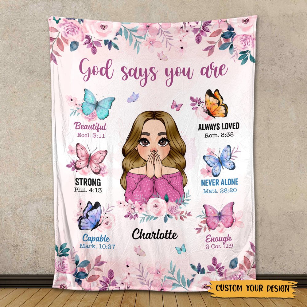 God Says You Are - Personalized Blanket - Meaningful Gift For Birthday - Giftago