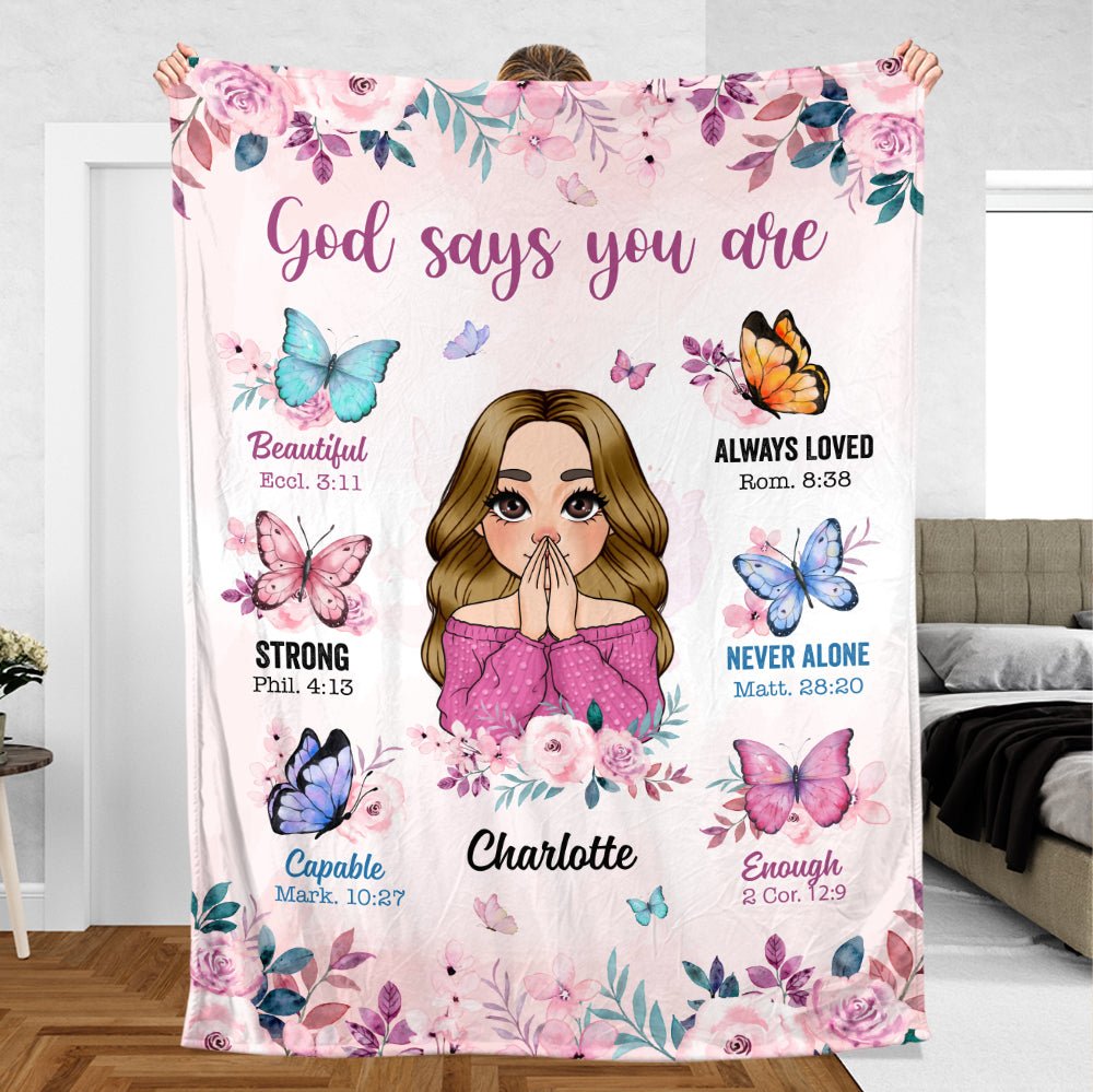 God Says You Are - Personalized Blanket - Meaningful Gift For Birthday - Giftago