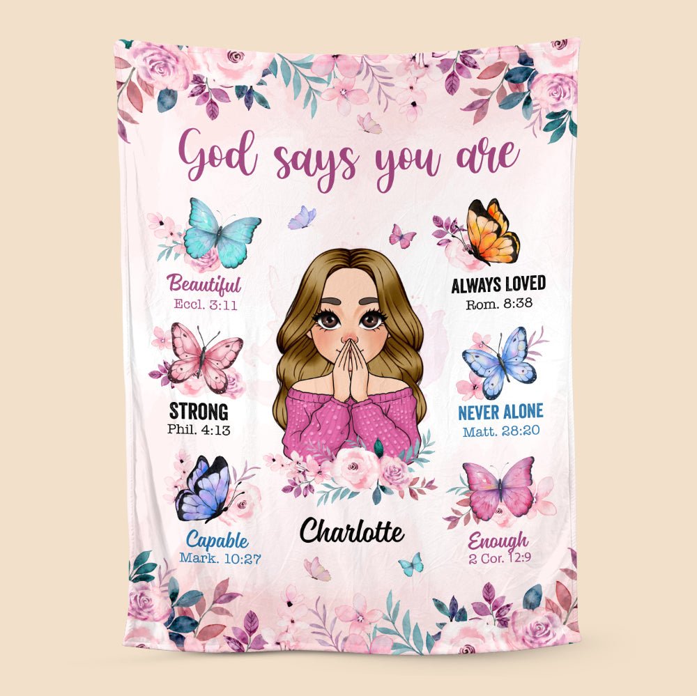 God Says You Are - Personalized Blanket - Meaningful Gift For Birthday - Giftago