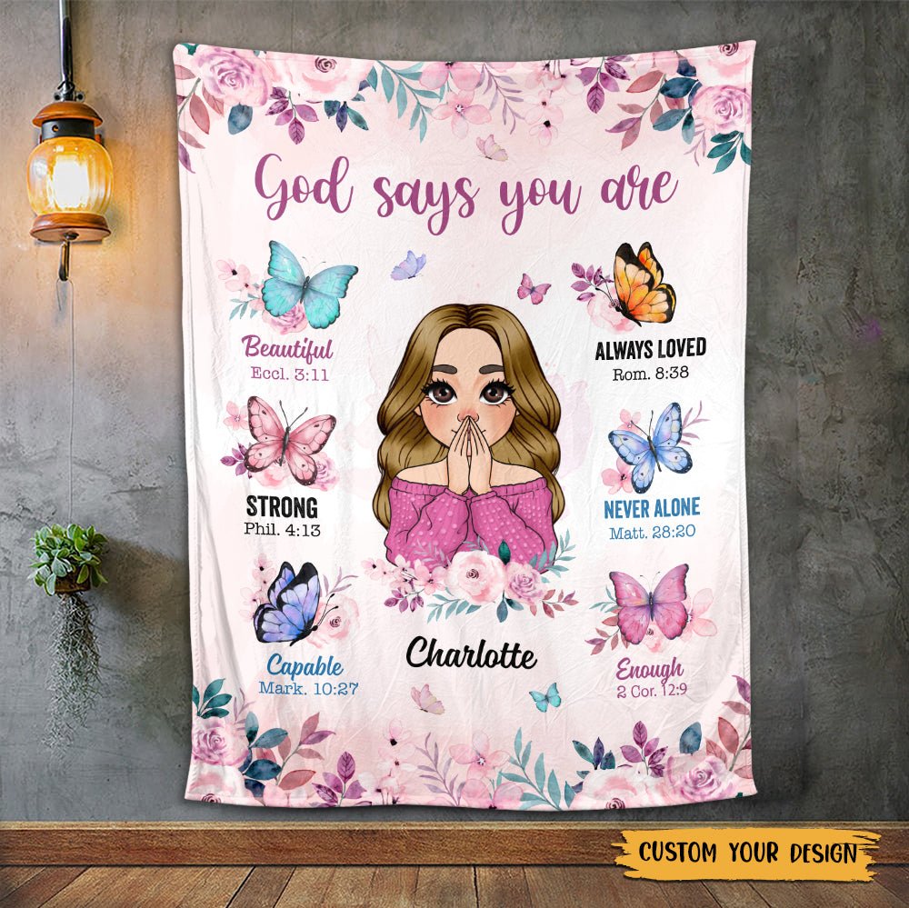 God Says You Are - Personalized Blanket - Meaningful Gift For Birthday - Giftago