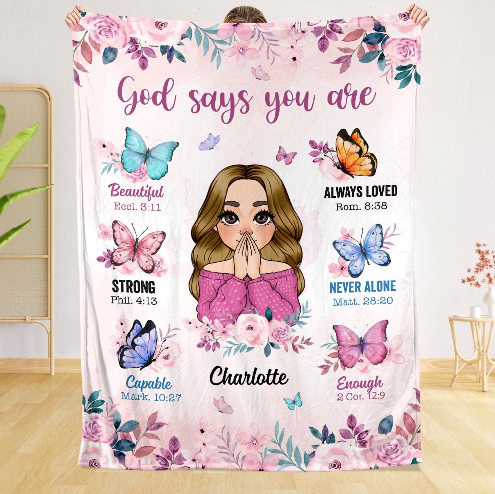 God Says You Are - Personalized Blanket - Meaningful Gift For Birthday - Giftago