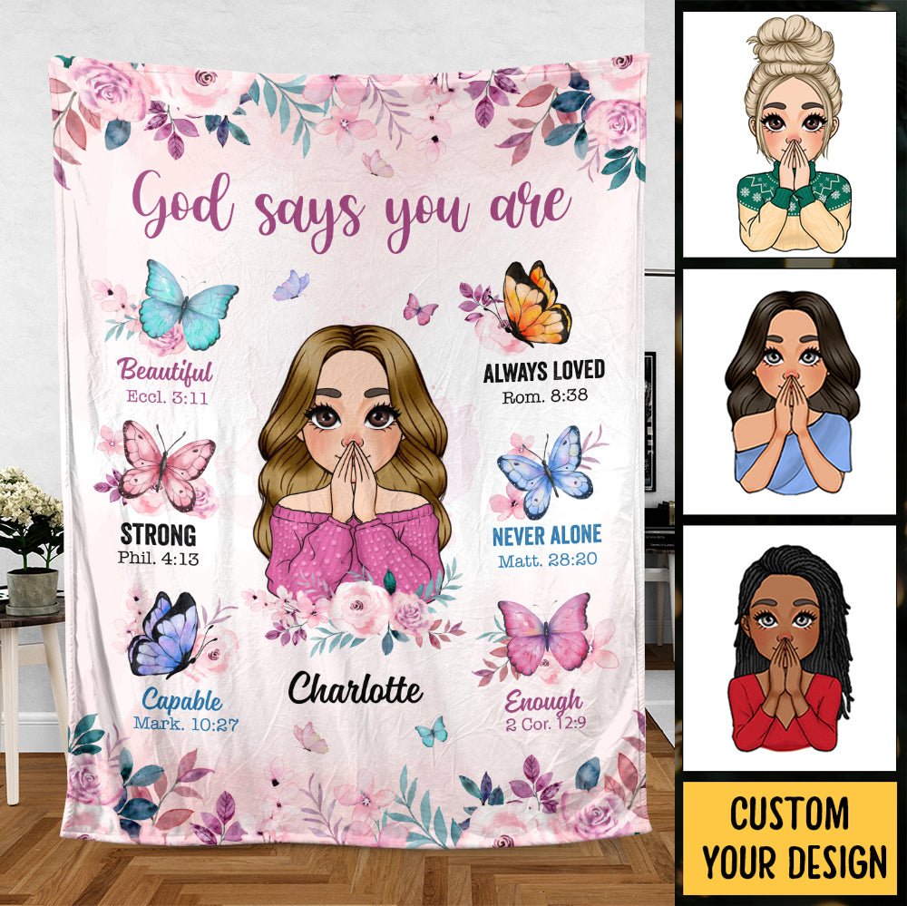God Says You Are - Personalized Blanket - Meaningful Gift For Birthday - Giftago