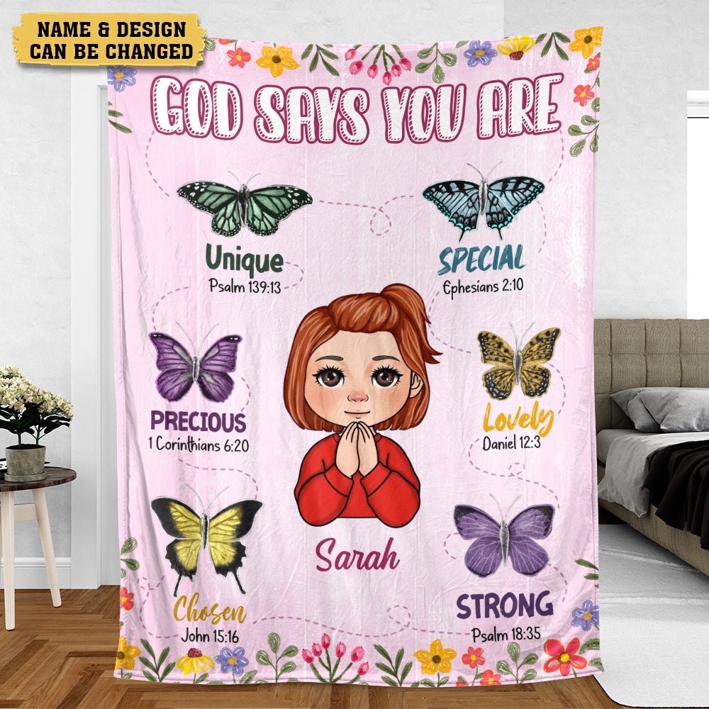 God Says You Are Pink - Personalized Blanket - Meaningful Gift For Birthday - Giftago
