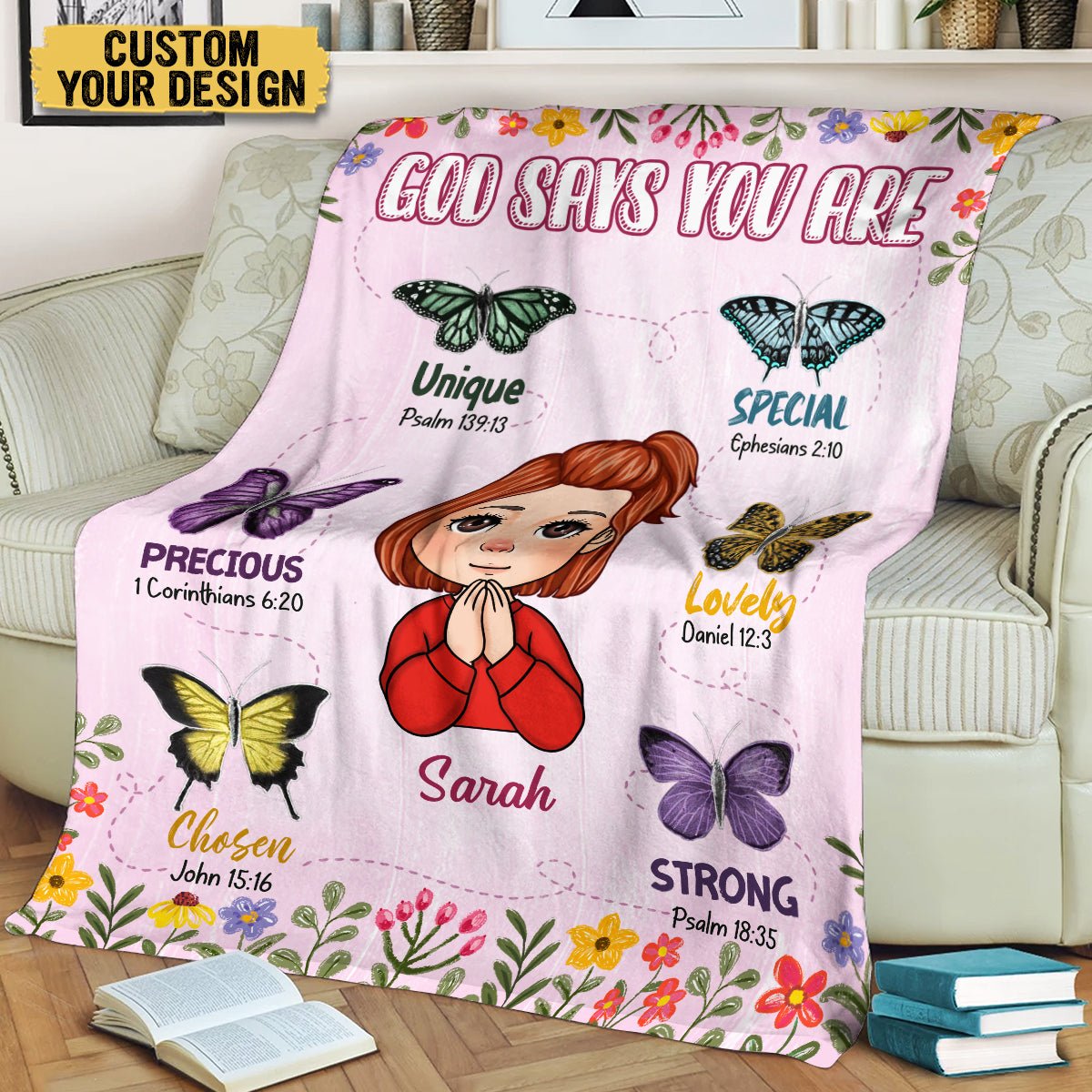God Says You Are Pink - Personalized Blanket - Meaningful Gift For Birthday - Giftago