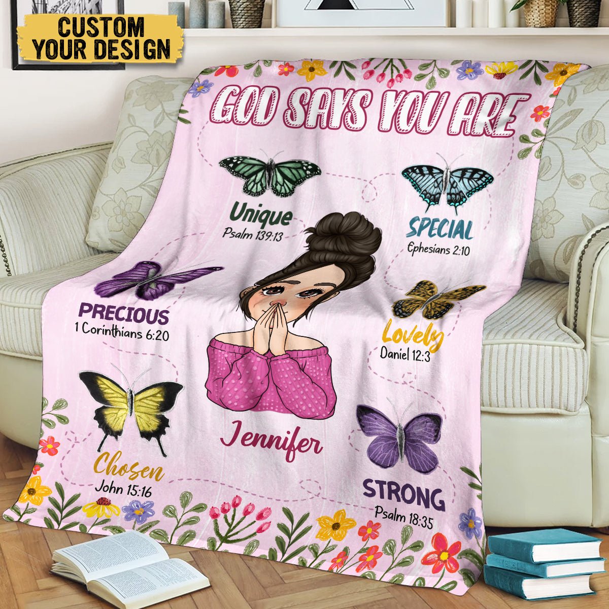 God Says You Are Pink - Personalized Blanket - Meaningful Gift For Birthday - Giftago