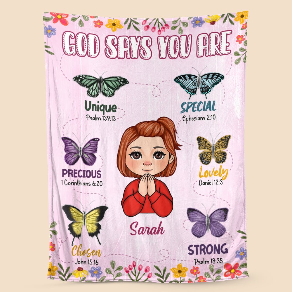 God Says You Are Pink - Personalized Blanket - Meaningful Gift For Birthday - Giftago