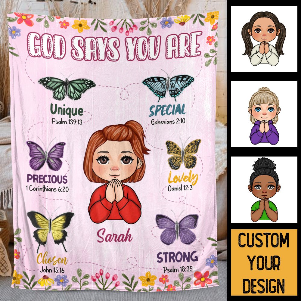 God Says You Are Pink - Personalized Blanket - Meaningful Gift For Birthday - Giftago