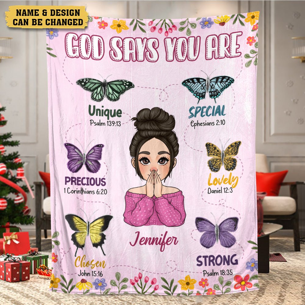 God Says You Are Pink - Personalized Blanket - Meaningful Gift For Birthday - Giftago