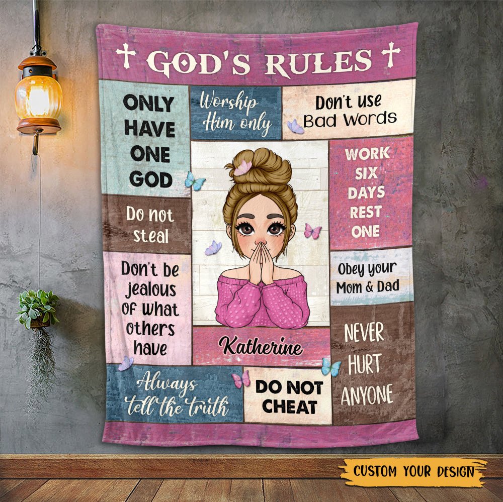 God's Rules - Personalized Blanket - Best Gift For Birthday - Giftago