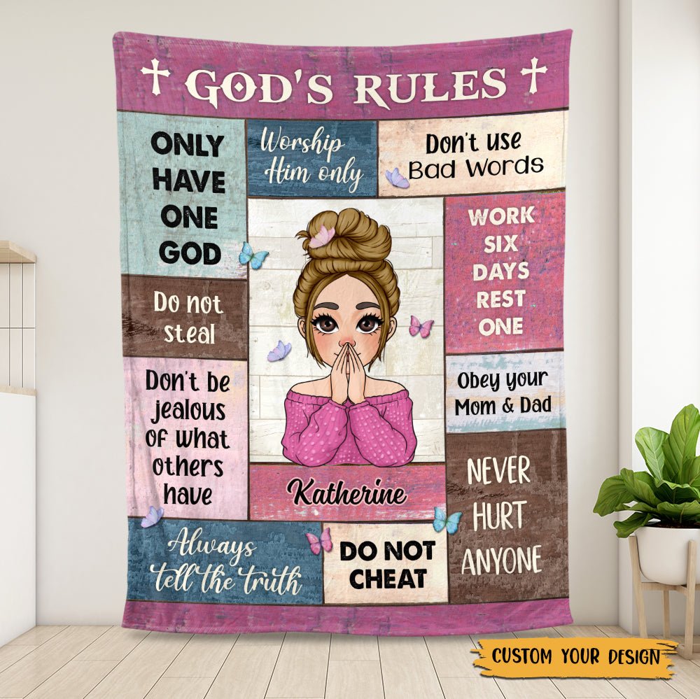 God's Rules - Personalized Blanket - Best Gift For Birthday - Giftago