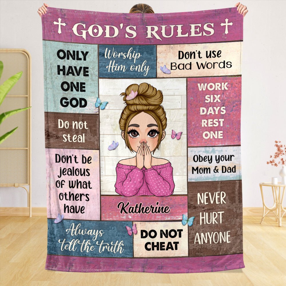 God's Rules - Personalized Blanket - Best Gift For Birthday - Giftago