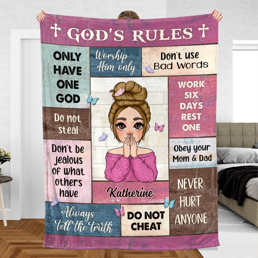 God's Rules - Personalized Blanket - Best Gift For Birthday - Giftago