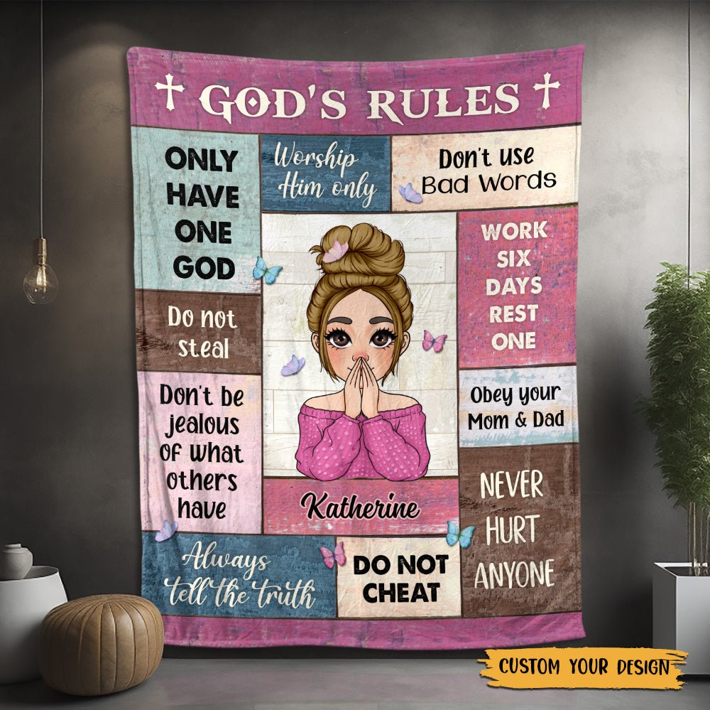God's Rules - Personalized Blanket - Best Gift For Birthday - Giftago