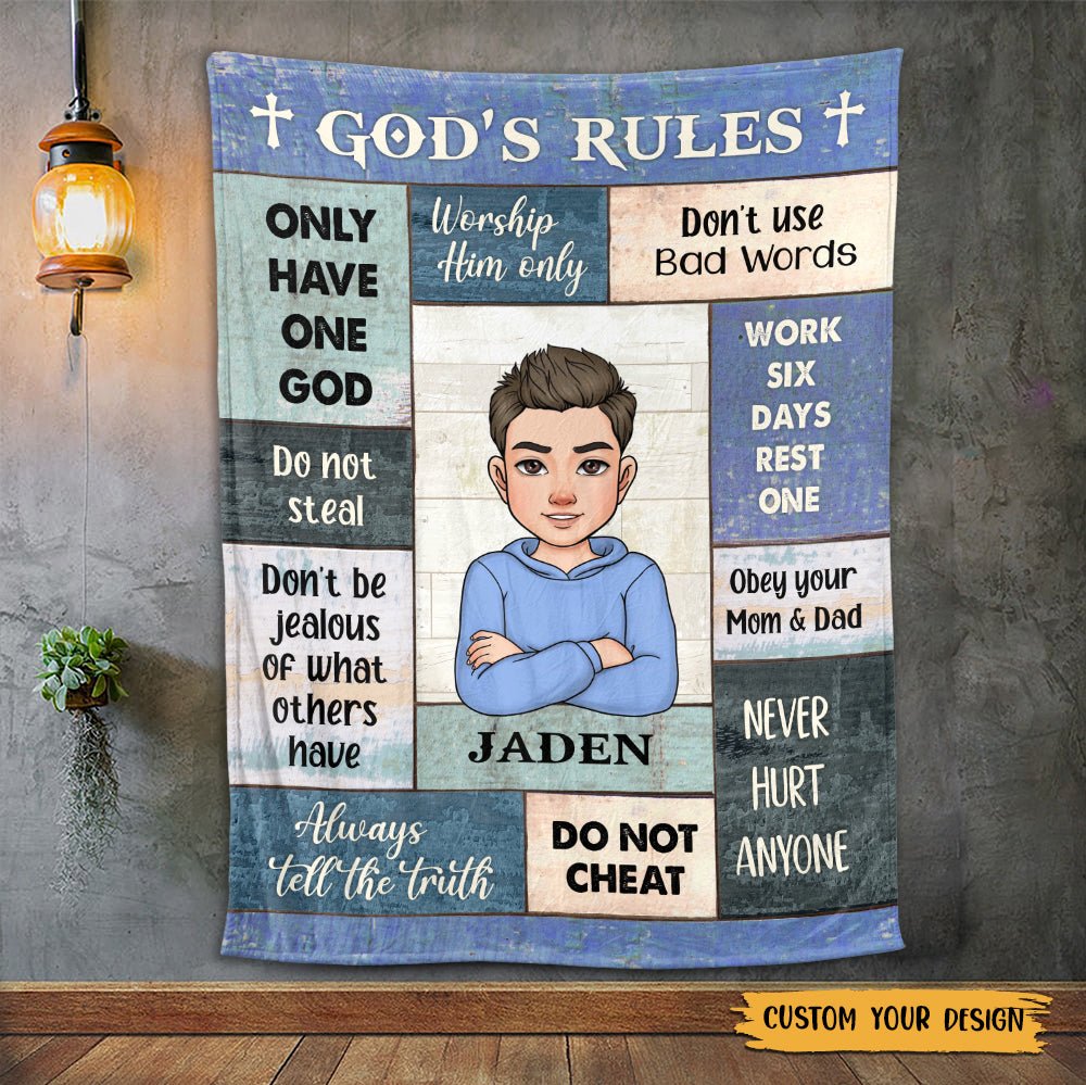 God's Rules - Personalized Blanket - Best Gift For Birthday - Giftago
