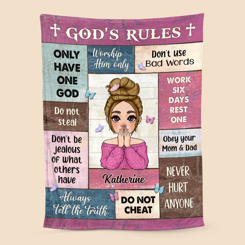 God's Rules - Personalized Blanket - Best Gift For Birthday - Giftago