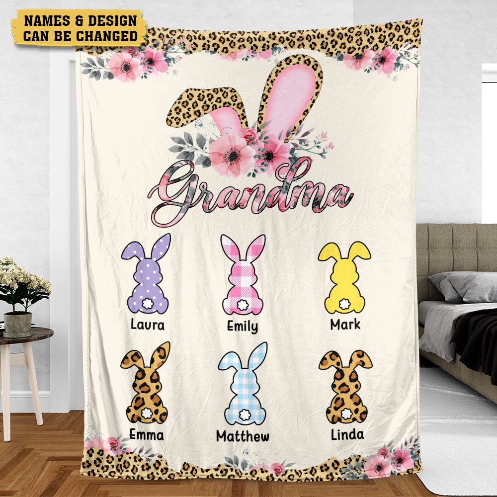 Grandma Bunny - Personalized Blanket - Best Gift For Mother, Grandma - Giftago