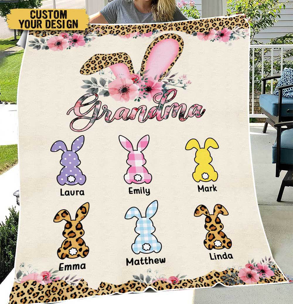 Grandma Bunny - Personalized Blanket - Best Gift For Mother, Grandma - Giftago