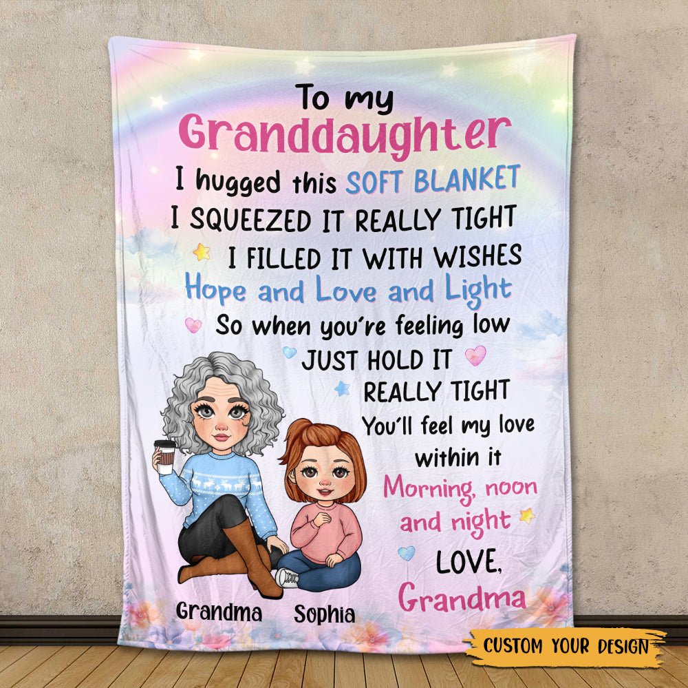 Grandma Mother Hugged This Soft Blanket - Personalized Blanket - Best Gift For Family - Giftago