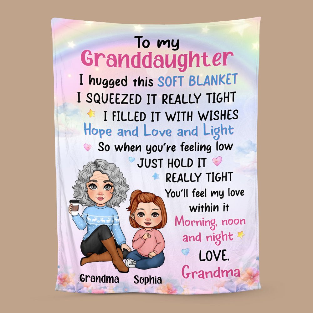 Grandma Mother Hugged This Soft Blanket - Personalized Blanket - Best Gift For Family - Giftago
