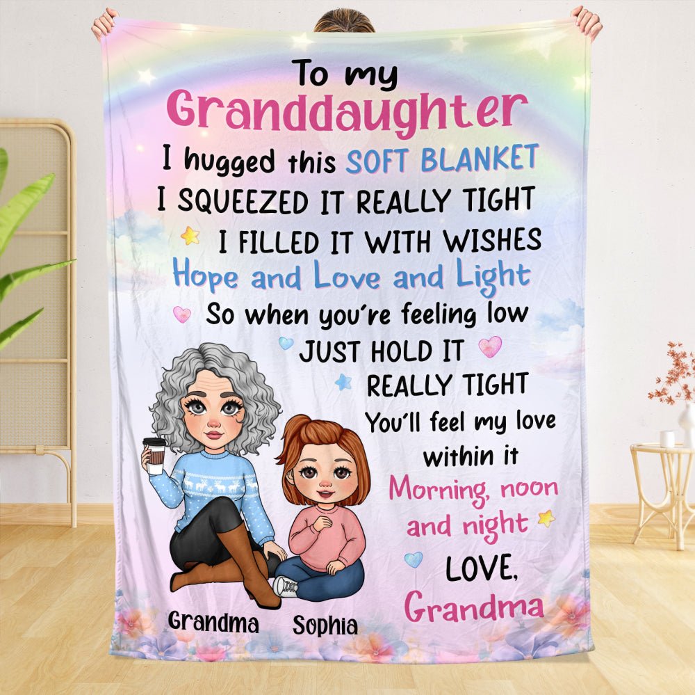 Grandma Mother Hugged This Soft Blanket - Personalized Blanket - Best Gift For Family - Giftago