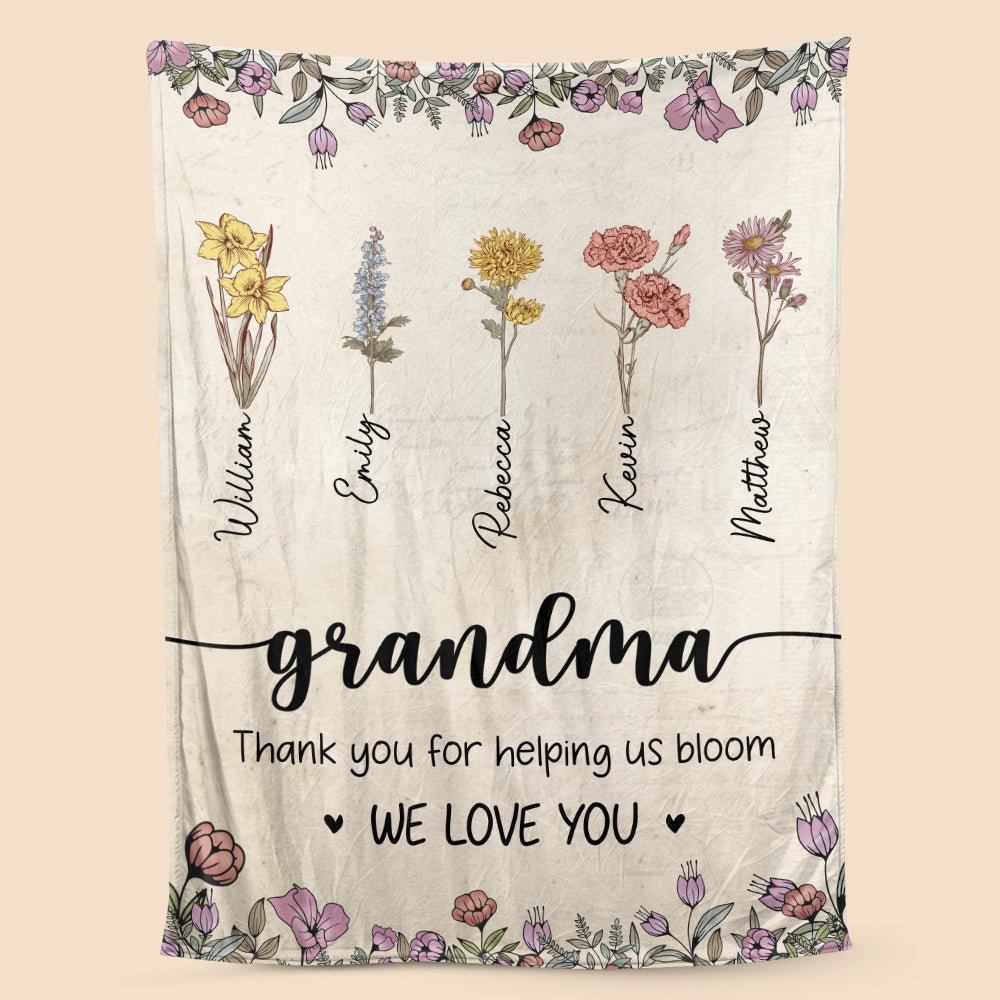 Grandma/Mom We Love You - Personalized Blanket - Best Gift For Grandma, For Mom - Giftago