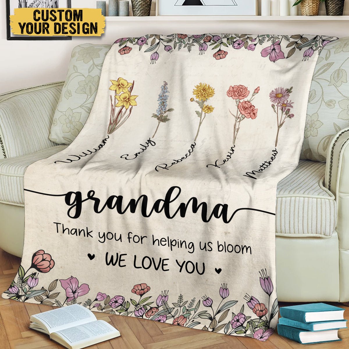 Grandma/Mom We Love You - Personalized Blanket - Best Gift For Grandma, For Mom - Giftago