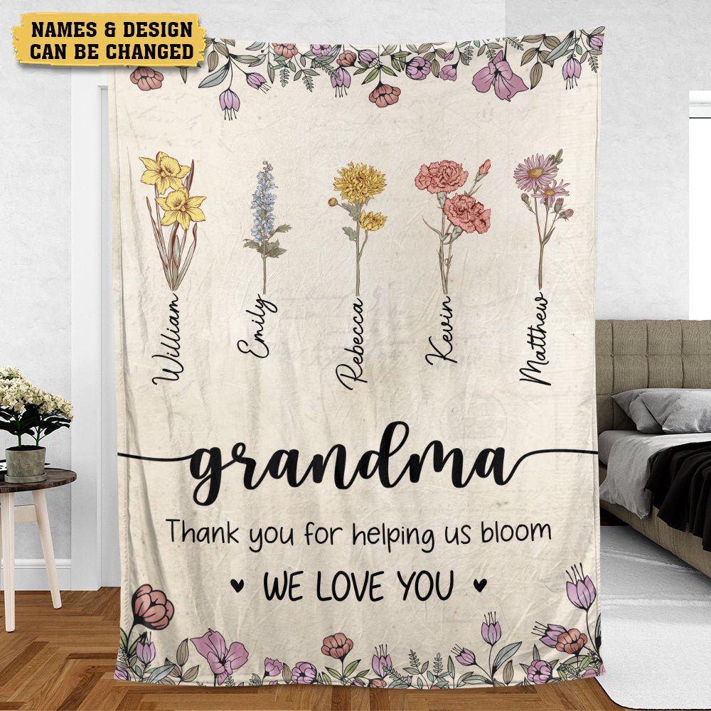 Grandma/Mom We Love You - Personalized Blanket - Best Gift For Grandma, For Mom - Giftago