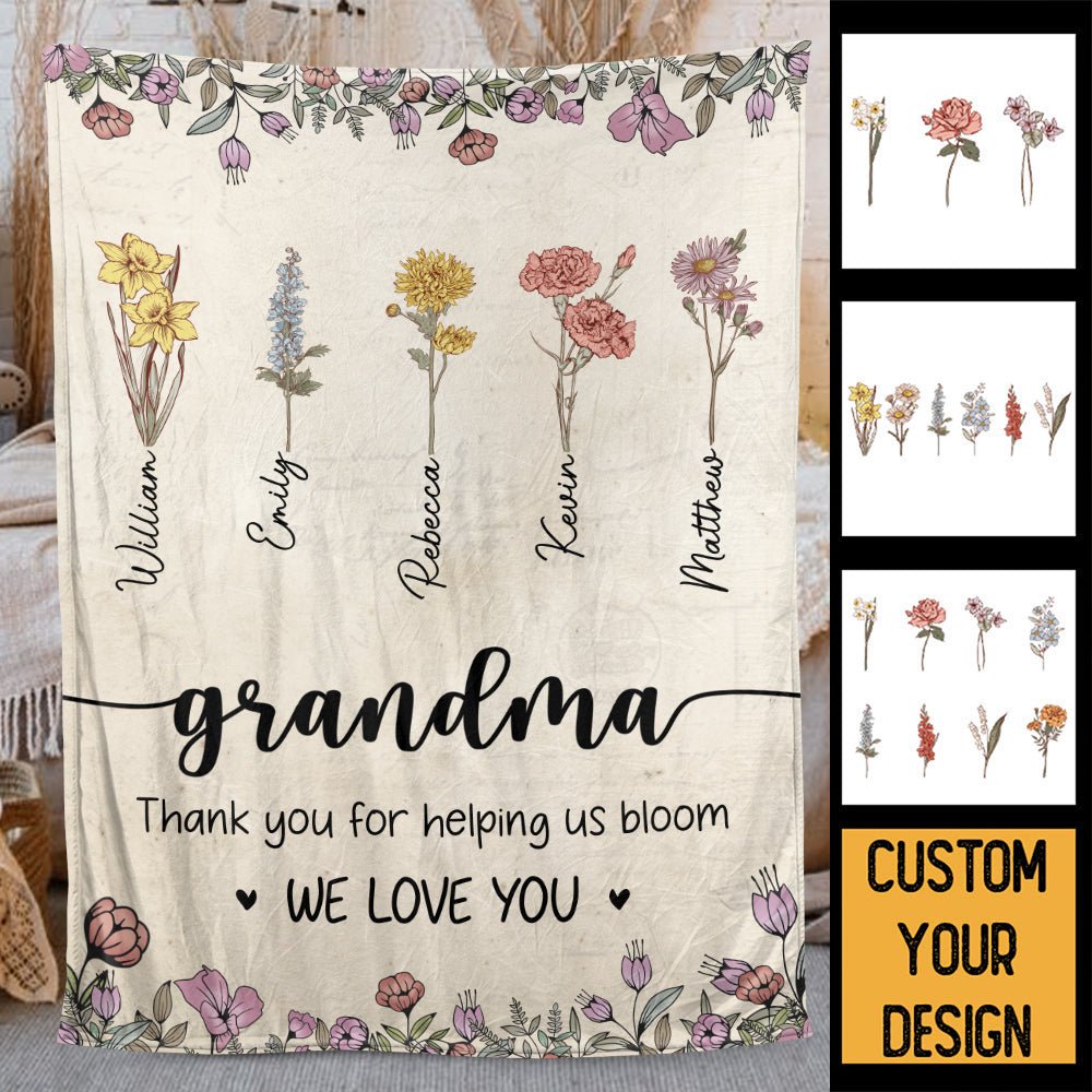 Grandma/Mom We Love You - Personalized Blanket - Best Gift For Grandma, For Mom - Giftago