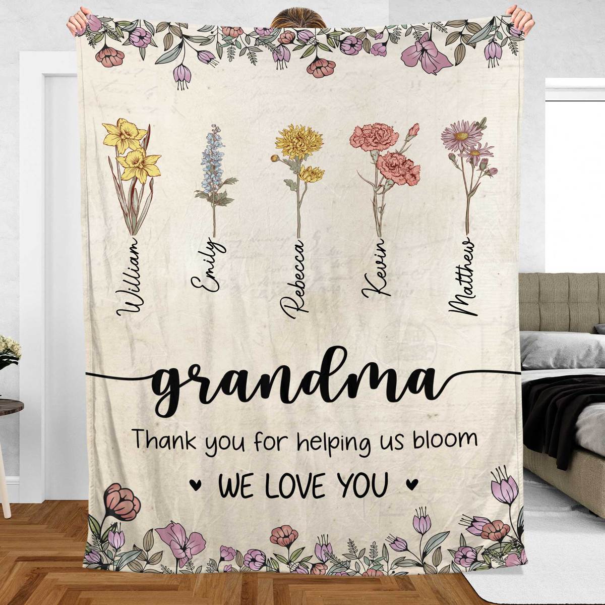 Grandma/Mom We Love You - Personalized Blanket - Best Gift For Grandma, For Mom - Giftago