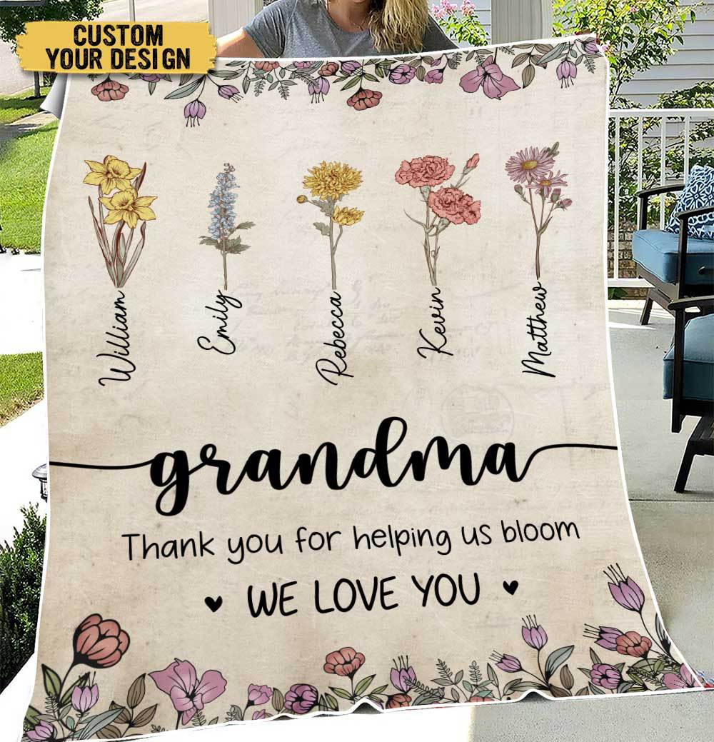 Grandma/Mom We Love You - Personalized Blanket - Best Gift For Grandma, For Mom - Giftago