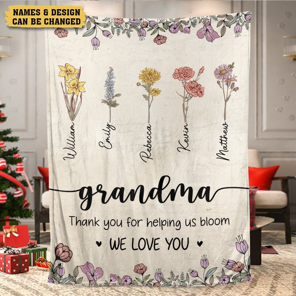 Grandma/Mom We Love You - Personalized Blanket - Best Gift For Grandma, For Mom - Giftago