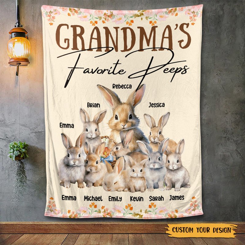 Grandma's Favorite Deeps Rabbit - Personalized Blanket - Best Gift For Mother, For Grandma - Giftago